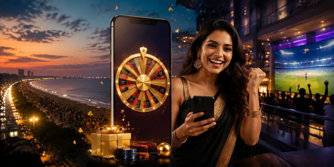 Mobile user enjoying roulette game on phone at Chennai's Marina Beach highlighting mobile access and payments