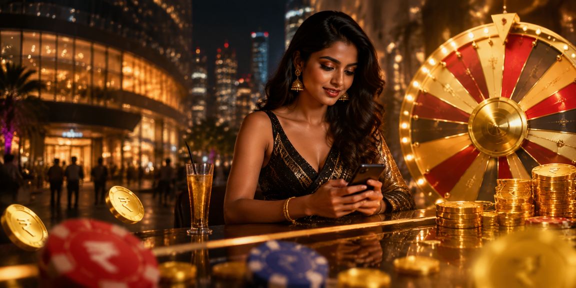 Casino roulette wheel with Indian rupee notes