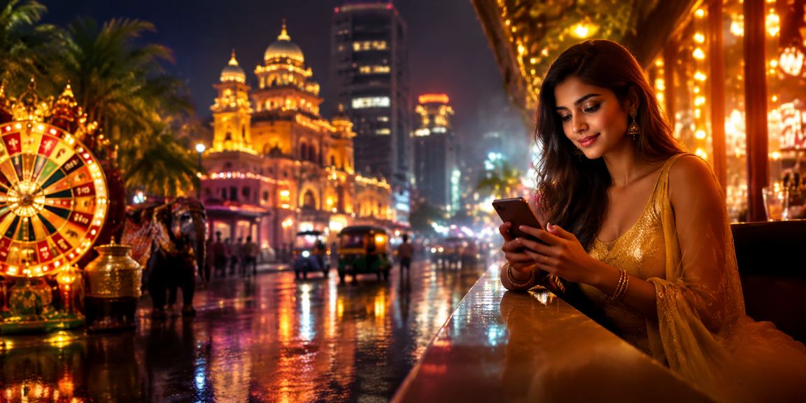 Pune city night market highlighting jackpot slots machines